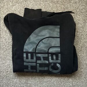 North Face Black and Gray Logo Hoodie